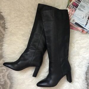 ESSEX LANE Black Genuine Leather Heeled Boots
